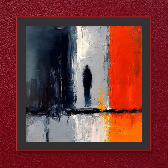 Loneliness – Abstract Figure in Urban Silence Poster (Loneliness – Abstract Figure in Urban Silence)