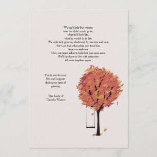 Lonely Bereavement Thank You Card