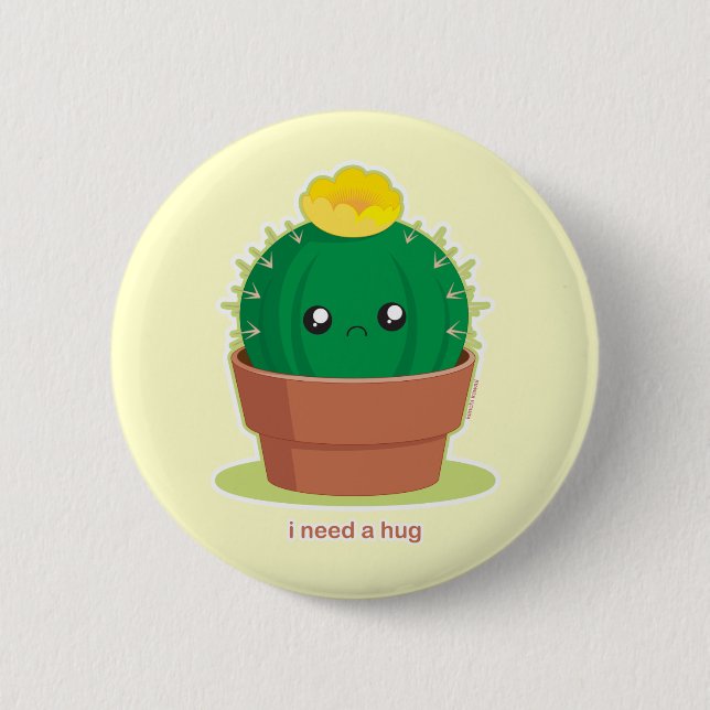 Lonely Cactus 6 Cm Round Badge (Front)
