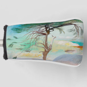 Lonely Cedar Tree Landscape Painting Golf Head Cover