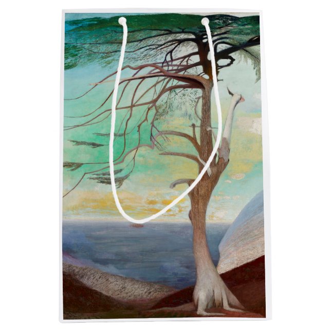 Lonely Cedar Tree Landscape Painting Medium Gift Bag (Front)