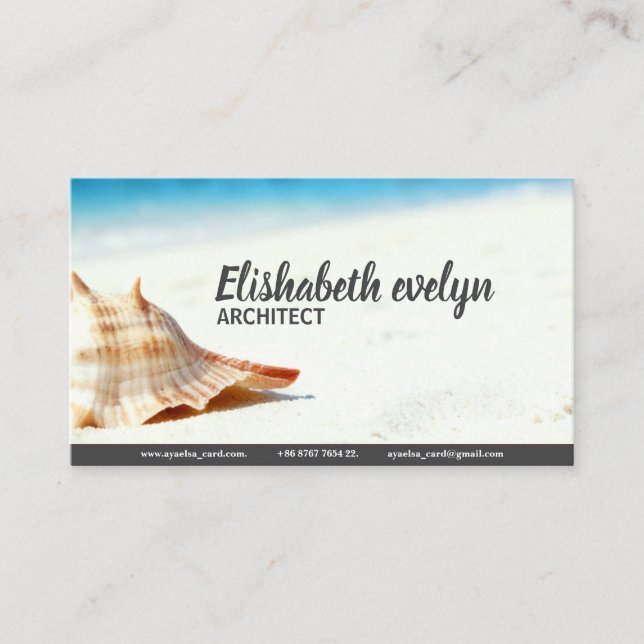 Lonely Conch on Pristine Shore Business Card (Front)