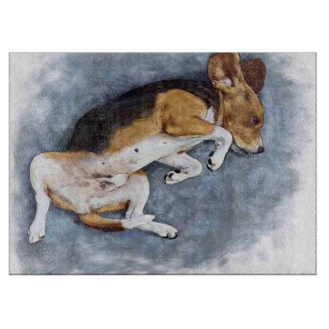 Lonely Dog Hand Drawing Stock Illustrations Cutting Board (Front)