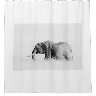 Lonely Elephant (High Key) Shower Curtain