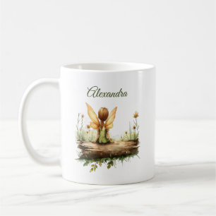 Lonely Fairy Sitting on a Log Coffee Mug