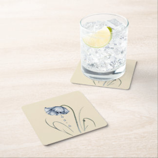 lonely flower that cries square paper coaster