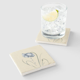 lonely flower that cries stone coaster