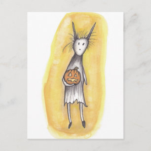Lonely Ghoul with Pumpkin Postcard