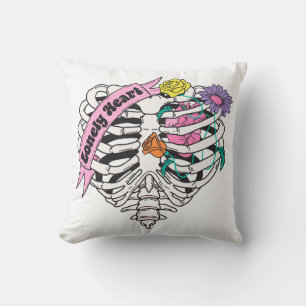 Lonely Heart Skeleton Anti Valentine Cushion