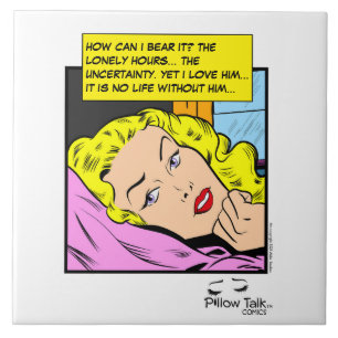 Lonely Hearts Retro Romance Comic Ceramic Tile