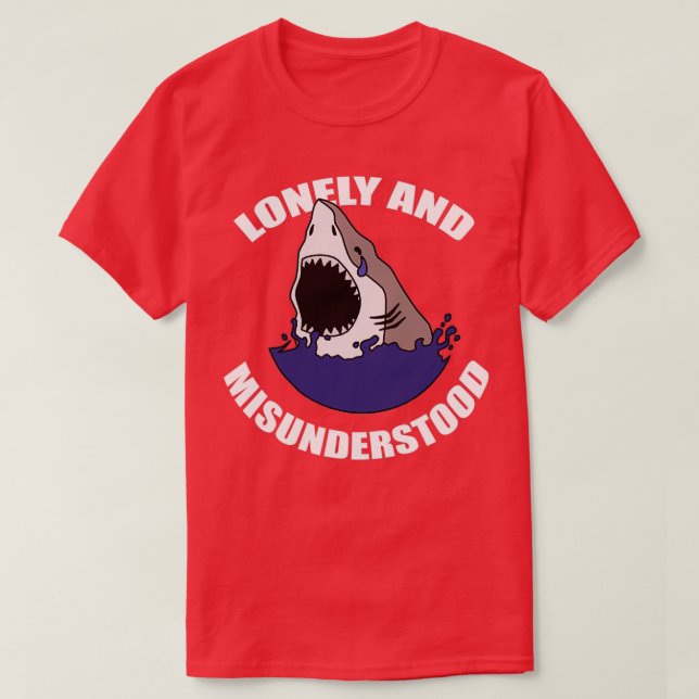 Lonely Misunderstood Shark T-Shirt (Design Front)