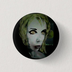 'Lonely Night Ghoul' on a button