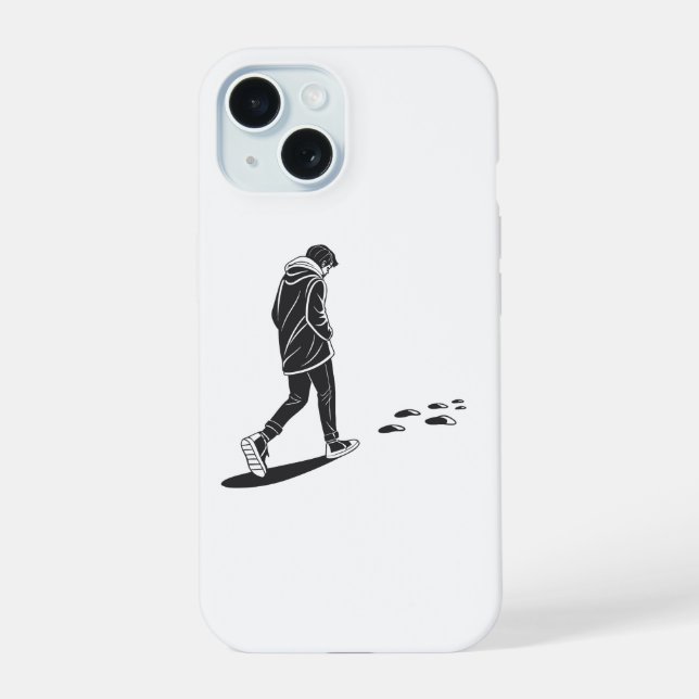 Lonely Night Walk Minimal Aesthetic Phone Case (Back)
