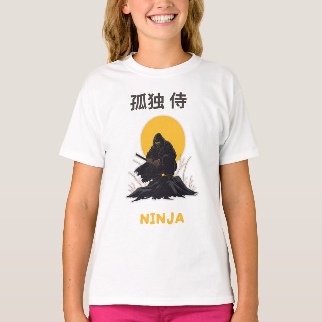 Lonely Ninja Samurai Art Design T-Shirt (Front)