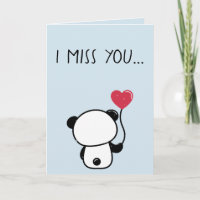 Lonely Panda Bear Miss You Greeting Card