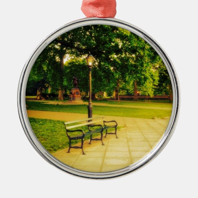 Lonely Park Bench Metal Tree Decoration (Front)