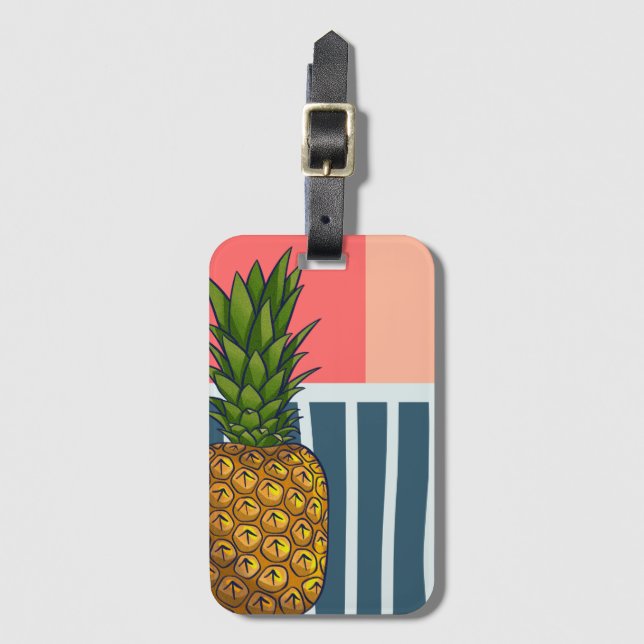 'Lonely pineapple' | colourful  Luggage Tag (Front Vertical)