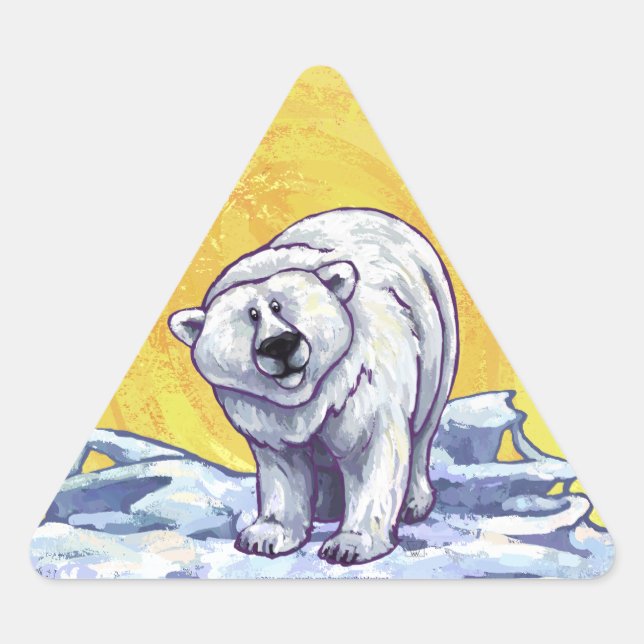 Lonely Polar Bear Triangle Sticker (Front)