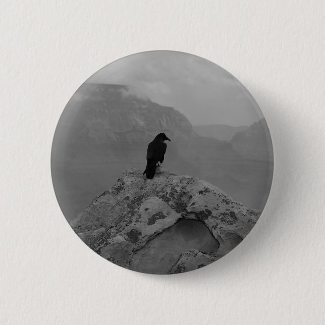 Lonely Raven 6 Cm Round Badge (Front)