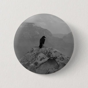 Lonely Raven 6 Cm Round Badge