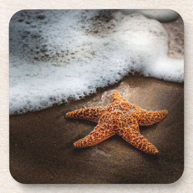 Lonely Starfish On The Beach Coaster (Front)