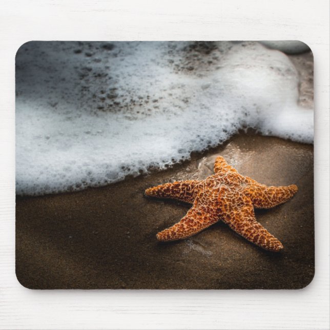 Lonely Starfish On The Beach Mouse Pad (Front)