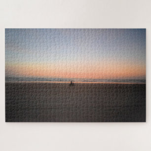 Lonely Sunrise Bike Ride on the Beach  -  20x30 Jigsaw Puzzle