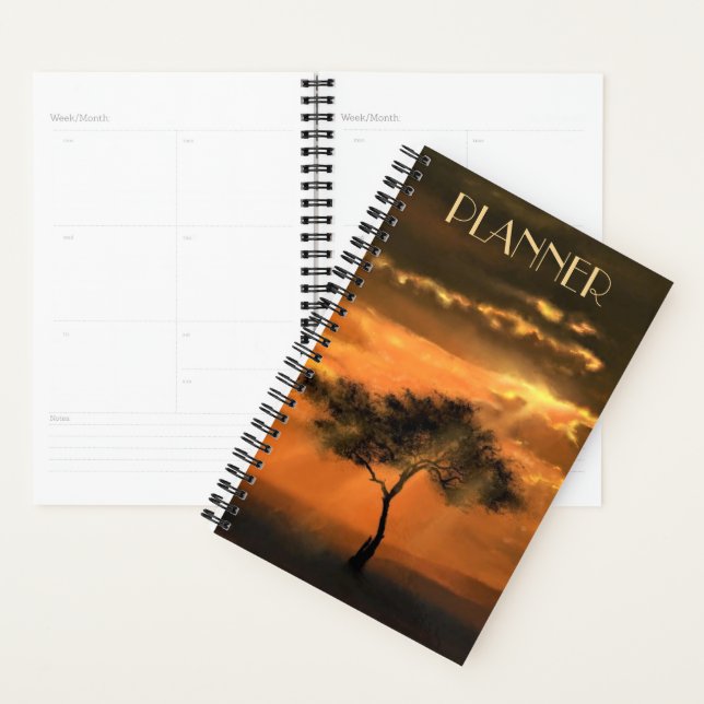 Lonely Tree Sunbeams - Add Your Text / Name Planner (Display)