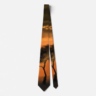 Lonely Tree Sunbeams - Drawing Art Collection Tie