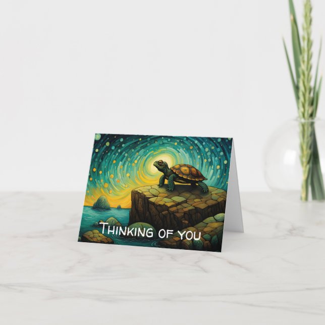 Lonely Turtle Thinking of You   Card (Front)