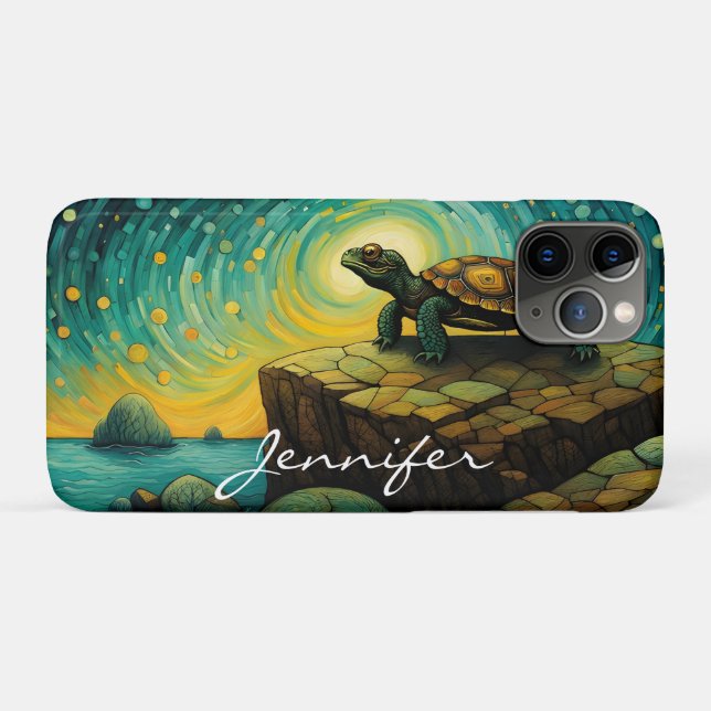 Lonely Turtle Thinking of You Name Case-Mate iPhone Case (Back (Horizontal))