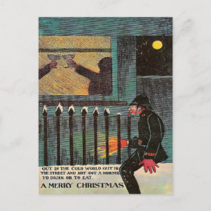 Lonely Victorian Policeman in the Cold Postcard