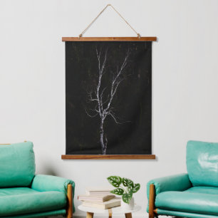 Lonely white tree hanging tapestry