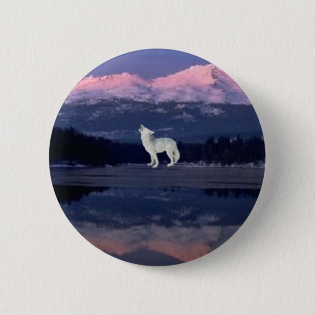 Lonely Wolf 6 Cm Round Badge (Front)