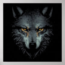 Lonely Wolf face black