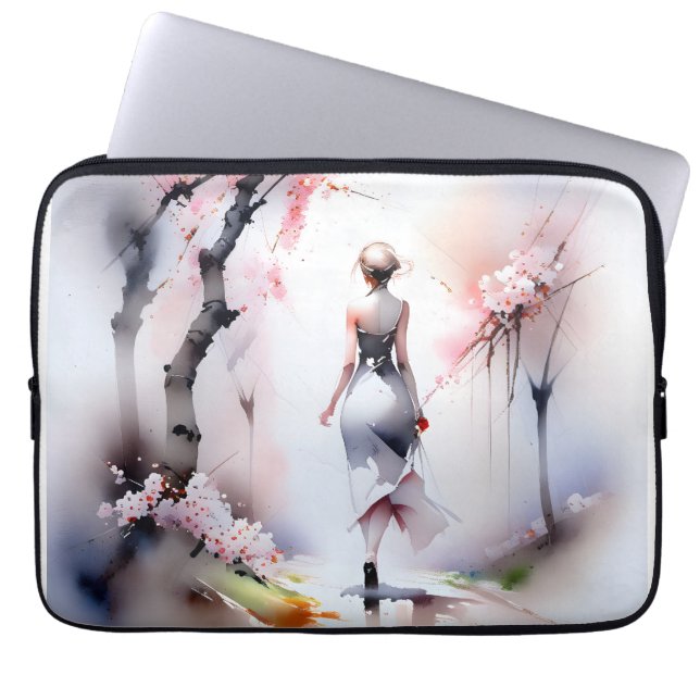 Lonely Woman Walking  Laptop Sleeve (Front)
