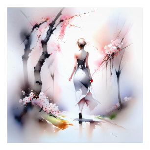 Lonely Woman Walking Photo Print