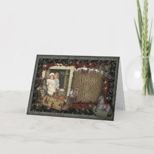 Long-ago Wishes Vintage Christmas Card