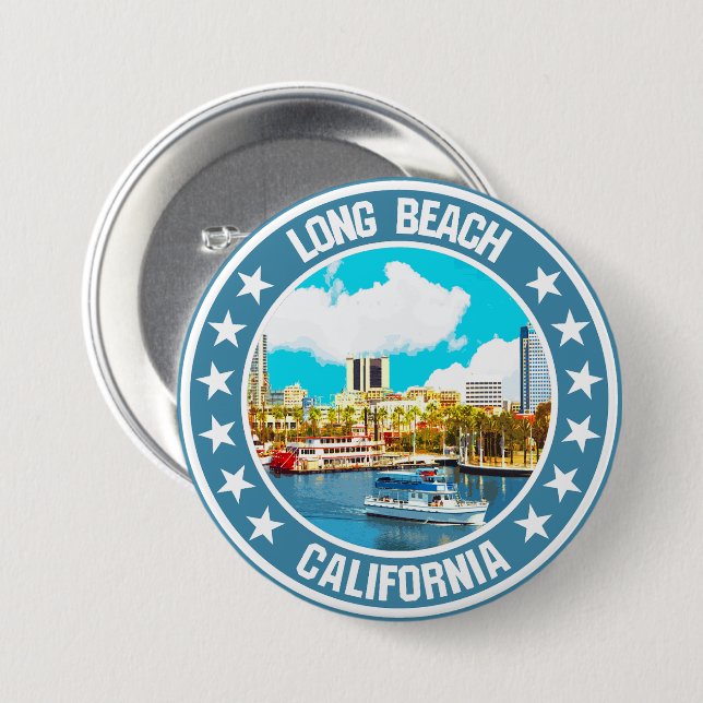 Long Beach                                         7.5 Cm Round Badge (Front & Back)
