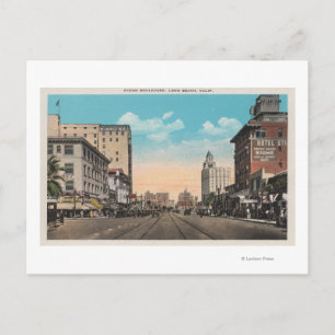 Long Beach, CA - Ocean Boulevard View Postcard