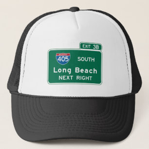 Long Beach, CA Road Sign Trucker Hat
