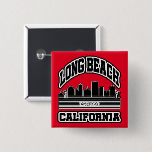 Long Beach,California 15 Cm Square Badge