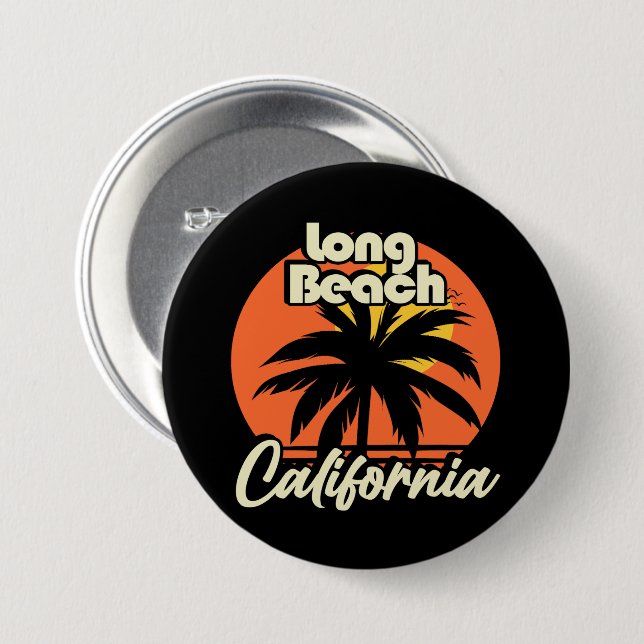 Long Beach California 7.5 Cm Round Badge (Front & Back)