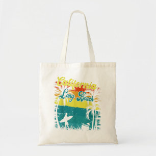 Long Beach California Beach Retro Vintage Sunset S Tote Bag