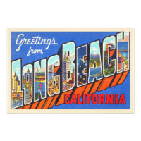 Long Beach California CA Large Letter Postcard