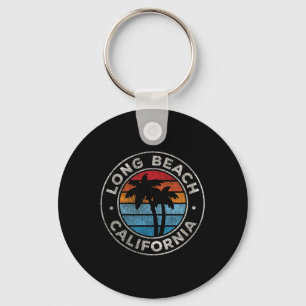 Long Beach California Ca Vintage Graphic Retro 70s Key Ring