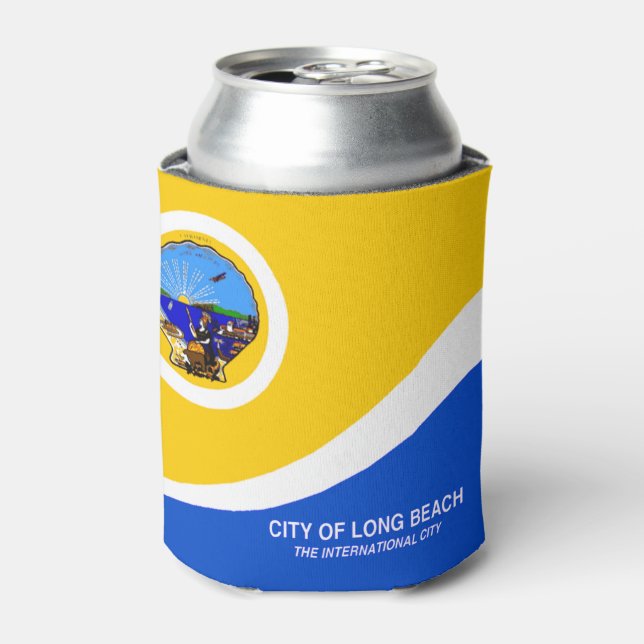 Long Beach (California) city flag Can Cooler (Can Front)