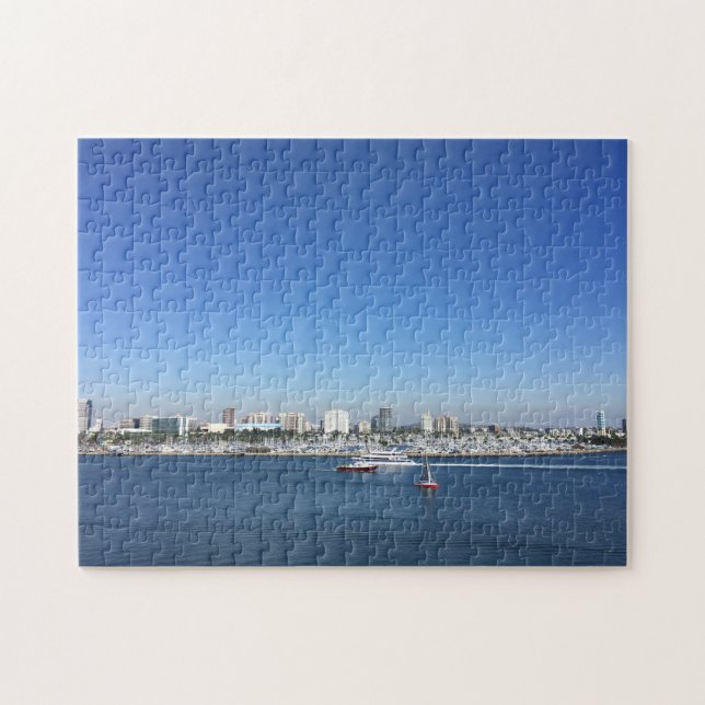 Long Beach California City Skyline Jigsaw Puzzle (Horizontal)