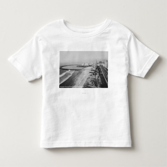 Long Beach, California Rainbow Pier and Ocean Toddler T-Shirt (Front)