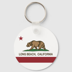 Long Beach California Republic Flag Key Ring
